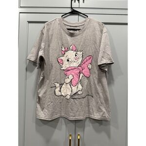 Disney Aristocats Marie Graphic T-Shirt XXL Gray Pink Bow LT22516SP Womens Tee